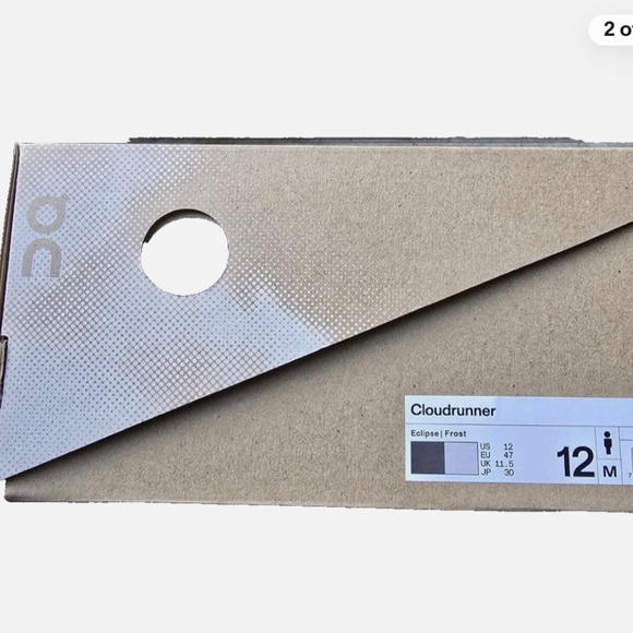 New in box Men’s On Cloudrunner Sneakers Eclipse/Frost Color Size 12 US - Picture 6 of 8